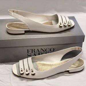 Franco Sarto White Leather Sandals